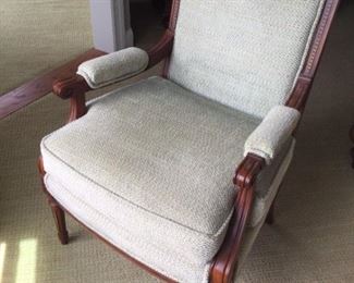 Hickory and White Accent Chair