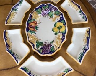 Italian Ceramic Antipasto Platter and Dish Set