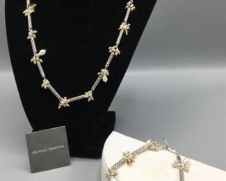 Michael Dawkins Sterling Silver GemstoneCultured Pearl Necklace