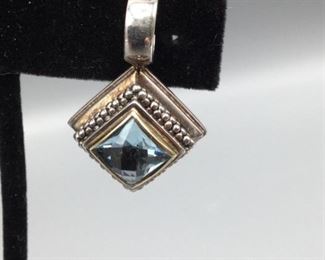 Michael Dawkins Sterling Silver14k Blue Topaz Enhancer