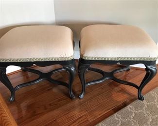 Pair of Fabric Benches