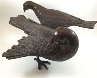 Pair of Metal Bird Decor