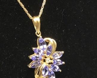 Tanzanite 14k Pendant Necklace
