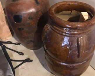 Two Large Pottery Urns