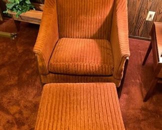 Mid Century glider/rocking chair and ottoman 