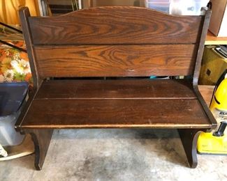 Vintage wooden church bench