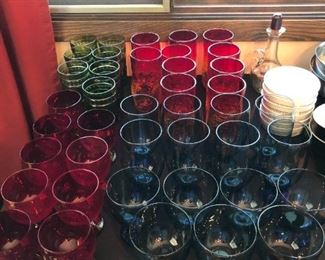 Lenox and hand blown glass sets