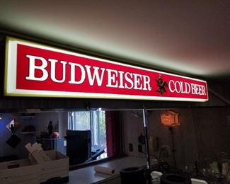 Budweiser Cold Beer Bar sign