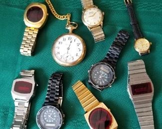 Mens Vintage wrist watches and pocket watch