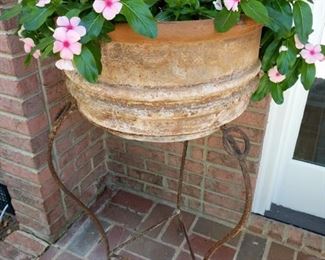Stand measures 29"tall, with planter it measures 37" tall, pot dimensions are 19" diameter and 11"tall. Includes plant. https://ctbids.com/#!/description/share/949874