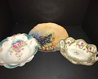 Set of 3 decorative bowls from Gibson, Haviland France and the 3rd is unmarked. 