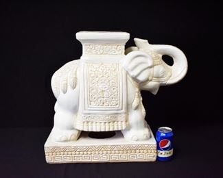 19" Ceramic Elephant Plant Stand 