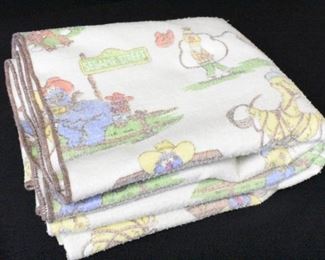 Sesame Street Blanket Rodeo Theme Circa 1970