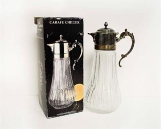 Carafe Chiller - Crystal and Silverplate