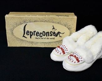 Vintage Leprecons Hand Made Alaska Leather Slipper
