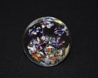 Floral Blown Glass Paperweight
