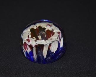 Blown Glass Floral Paperweight