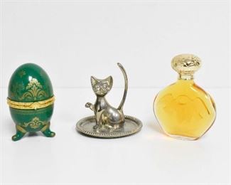 Silverplated Ring Holder Faberge Style Egg Clock