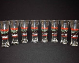 1989 Budweiser Clydesdale Xmas Pilsner Drinking Glasses