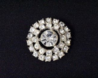 Clear Rhinestone Brooch