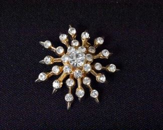 Starburst Rhinestone Brooch
