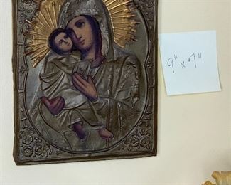 9" by 7" $75 Mary and Jesus Icon