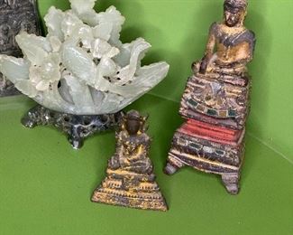 Small $25 ( metal)
Tall $50 ( gilt wood)
Carving $45 ( chippy)