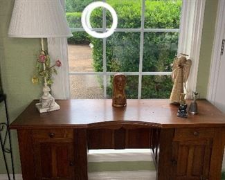 28" tall Lamp 
Desk 48" by 17" by 28" $300