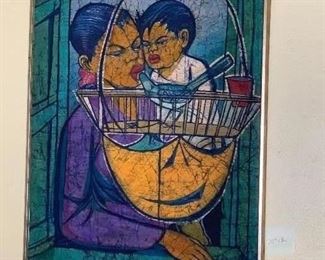 28" by 36" signed  Teng  $2500
Maylayan Batik Artist  
Chuah Thean Teng ( 1914-2008) 