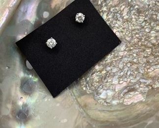 Pair of Diamond studs mounted in 14K white gold .45 carats TW. Appraised for $1088 we are offering for $450. Appraisal included.
