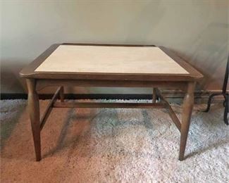 Mid Century Marble Top Side Table