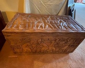 Wooden Carved Trunk