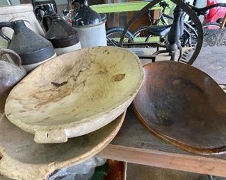 Wooden dough bowls 