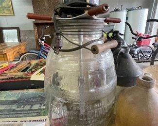 Vintage glass churn