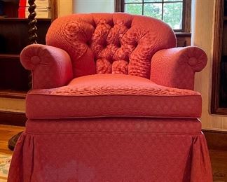 Item 6:  Upholstered Armchair (Red) - 32"l x 22"w x 32"h:  $345