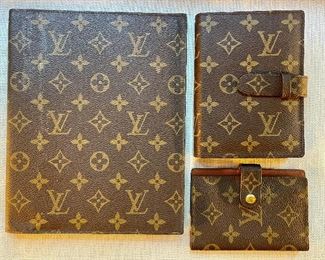 Item 28:  Louis Vuitton Photo Album (upper right):   $165                                                                                                       Item 29:  Louis Vuitton Address Book (left):  $145 (SOLD).                                                                                                   Item 30:  Louis Vuitton Card Wallet (bottom right): $65 (SOLD)