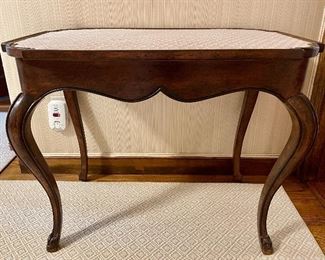 Item 42:  Upholstered Top Table with Nailhead Trim - 34.5"l x 21.5"w x 27.25"h:  $275