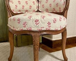 Item 45:  Unusual Upholstered Vanity Chair - 21.25"l x 18"w x 26.25"h:  $125