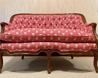 Item 3:  Vintage Upholstered Settee - 44.25"l x 21"w x 31.75"h:  $425