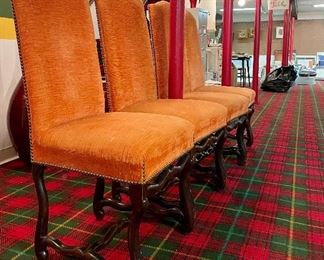 Item 80:  (4) Upholstered Chairs (Orange): $195 for 4