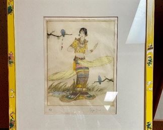 Item 96:  Dry Point Etching by Elyse Lord 8/50 - 15.25" x 18.5":  $240