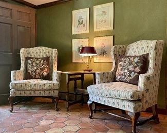 Item 116:  (2) Needlepoint Armchairs with Down Cushion - 36"l x 21.5"w x 41.5"h:  $325/Each