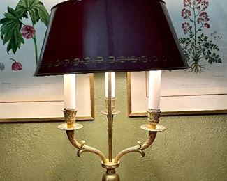 Item 118:  Brass Lamp with Metal Shade - 24":  $235