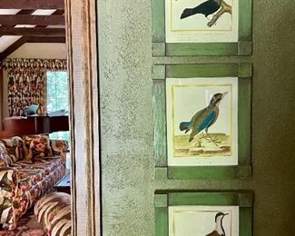 Item 119:  (6) Framed Bird Prints (Green Frame) - 11.5" x 13.5": $65 ea