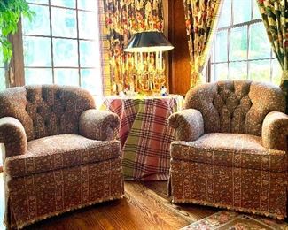 Item 127:  (2) Tufted Back Club Chairs - 31"l x 22.5"w x 32"h:  $325/Each