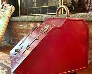 Item 133:  Vintage Wood and Brass Coal Scuttle - 10.5" x 17":  $95