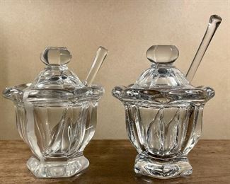 Item 132:  (2) Baccarat Mustard Jars with Spoons - 4.5":  $65/Each