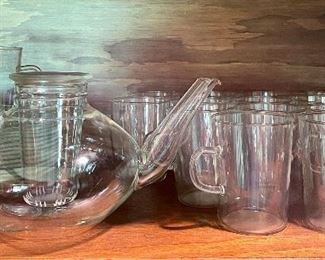 Item 153:  Schott Mainz Vintage Set:  $165                                   13 saucers, 14 cups, teapot, creamer