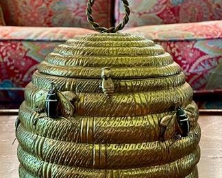 Item 159:  Mottahedah Brass "Beehive Container" based on old design - 7":  $95