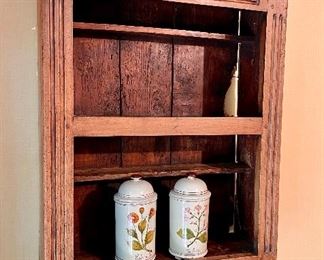 Item 173:  Antique European Shelf with One Drawer - may stand as book shelf as well? 28.5"l x 9.5"w x 40"h: $225